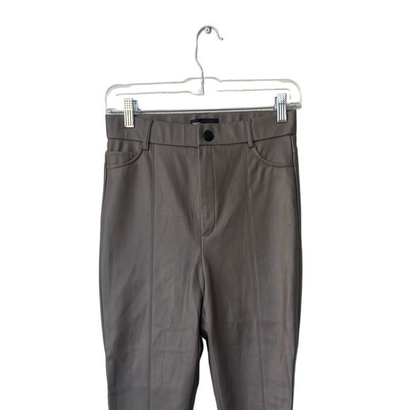 Zara Womens Pants Size M Camel Brown Faux Leather High-Rise Ankle Skinny Legging - Picture 5 of 12